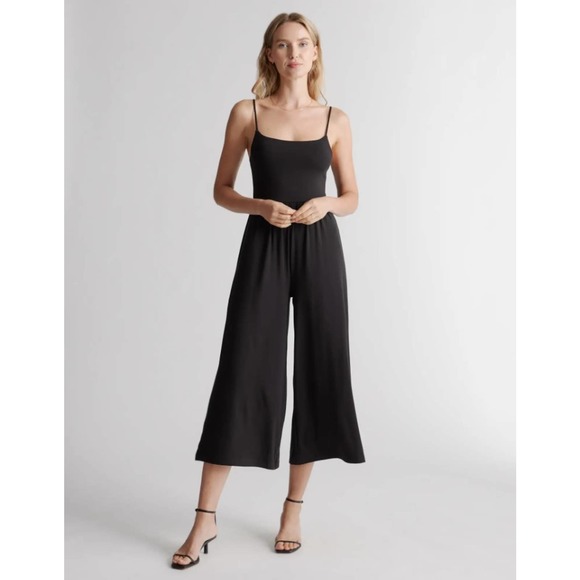 Quince Pants - Quince Tencel Jersey Wide Leg Jumpsuit M Black